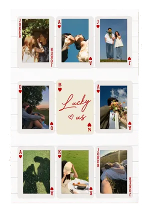 Custom Photo Playing Card Couple Lucky In Love - Personalized Poster
