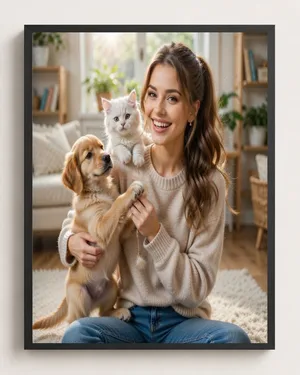 Custom Photo Wall Art – Personalized Couple Portrait Poster, Anniversary Gift