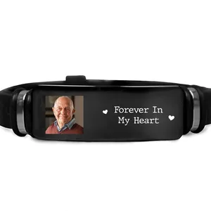 Custom Photo I'll Carry You - Memorial Gift For Family, Siblings, Friends, Dog Lovers, Cat Lovers - Personalized Wristband Bracelet