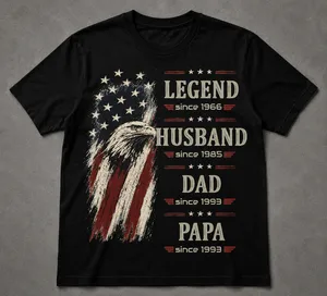 Custom Legend, Husband, Dad And Grandpa Family Name T-shirt | Personalized Dad Shirt For Father's Day