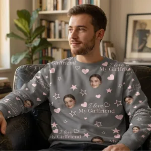 Custom Photo Funny I Love My Lover - Personalized Photo Lounge Pants