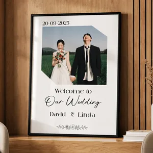 Custom Photo Wedding Couple Welcome To Our Forever - Personalized Poster