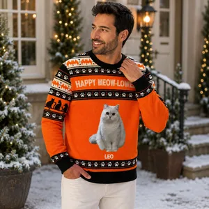Personalized Spooky Halloween Sweater Custom Portrait and Name Gift