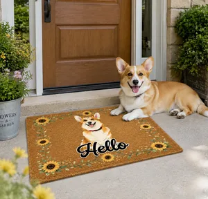 Custom Pet Portrait Funny Doormat Watercolor Art - Personalized Doormat