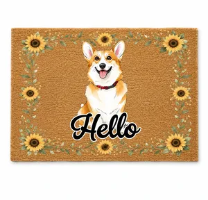 Custom Pet Portrait Funny Doormat Watercolor Art - Personalized Doormat