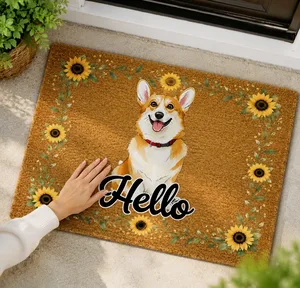 Custom Pet Portrait Funny Doormat Watercolor Art - Personalized Doormat
