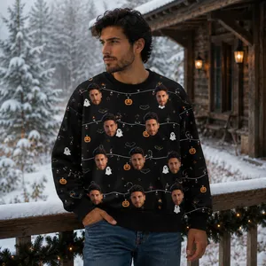 Personalized Spooky Season Sweatshirt Custom Face Halloween Outfit