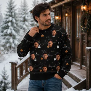 Personalized Spooky Season Sweatshirt Custom Face Halloween Outfit