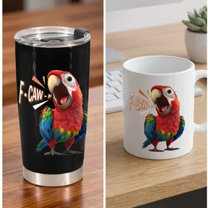 Funny Crow Personalized Tumbler – Humorous F-Caw-F Gift for Coworkers & Friends