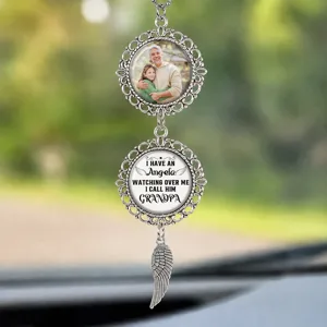 I Have An Angel Watching Over Me - Personalized Photo Car Ornament