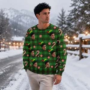 Personalized Christmas Sweatshirt Upload Your Face Custom Holiday Gift