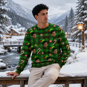 Personalized Christmas Sweatshirt Upload Your Face Custom Holiday Gift