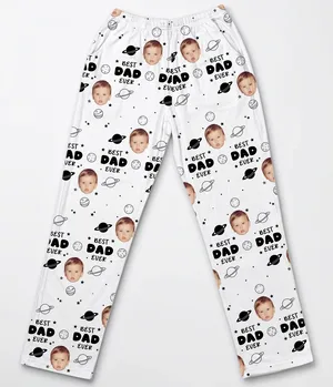 Best Dad Ever Custom Kids Pets - Personalized Photo Lounge Pants