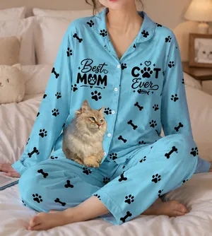Custom Photo Best Dog Dad Mom Ever Pajamas For Pet Lovers