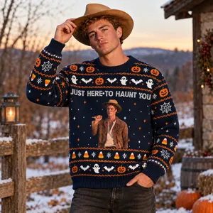Custom Portrait Halloween Ugly Sweater - Personalized Photo Upload Spooky Sweatshirt Unique Halloween