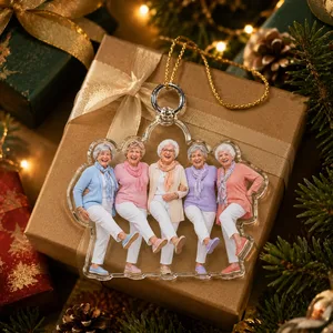 Custom Photo Ornament - Old Friends, Besties, Family, Grandparents Gifts - Personalized Acrylic Photo Ornament