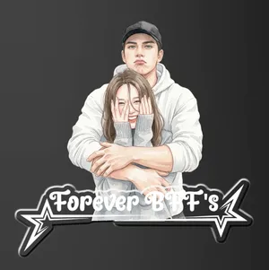 Turn Your Photo Into Art - Besties Forever, Friendship Thank You Gift - Personalized Magnet