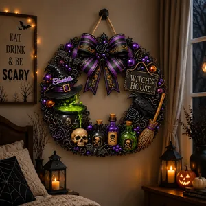 Welcome To My Witchy World Personalized Door Sign, Custom Name Witch House Decor, Gothic Halloween Room Hanging Sign, Magical Witch Gift