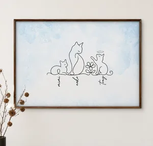 Adorable Cat Line - Personalized Poster
