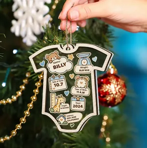Baby First Christmas - Personalized 2-Layered Mix Ornament