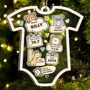 Baby First Christmas - Personalized 2-Layered Mix Ornament