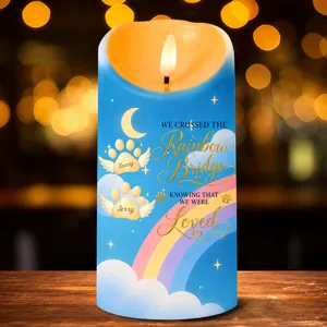 I Crossed The Rainbow Bridge Memorial Pet - Personalized Flameless LED Candle