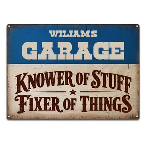 Garage Workshop Man Cave Knower Of Stuff Fixer Of Things - Personalized Classic Metal Signs