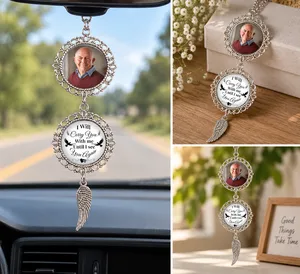 Memorial Car Ornament I Will Carry You With Me - Personalized Photo Car Ornament