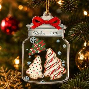 Christmas Ornaments Family Christmas Jar Custom Name - Personalized Acrylic Ornament