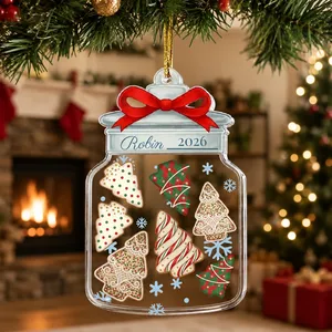 Christmas Ornaments Family Christmas Jar Custom Name - Personalized Acrylic Ornament
