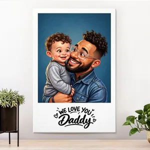 Custom Photo Caricature I Love You Daddy - Personalized Poster