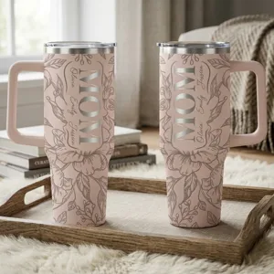Custom Kids' Names - Floral Mom Mother's Day Gifts - Personalized 40oz Tumbler