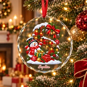 Custom Alphabet Christmas - Personalized Glass Ornament