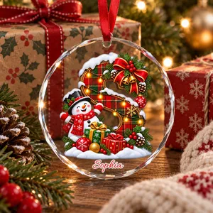 Custom Alphabet Christmas - Personalized Glass Ornament
