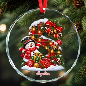 Custom Alphabet Christmas - Personalized Glass Ornament