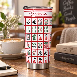 Custom Monogram, Name Gift For Mahjong Lovers - Personalized Tumbler
