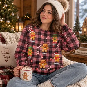 Personalized Gingerbread Christmas Sweatshirt - Custom Name Ugly Sweater