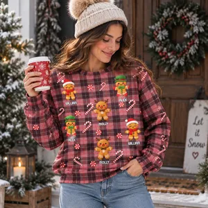 Personalized Gingerbread Christmas Sweatshirt - Custom Name Ugly Sweater