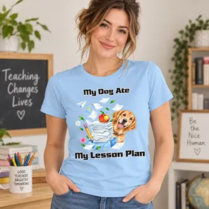 My Dog Ate My Lesson Plan Custom Pet Photo Back To School Gifts For Teacher - Personalized Shirt