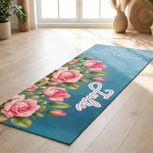 Custom Name, Birth Flower - Personalized Yoga Mat