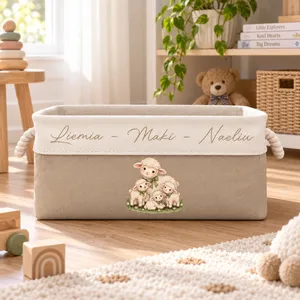Baby Storage Toy Basket Custom With Name, Nursery Organizer - Personalized Storage Basket