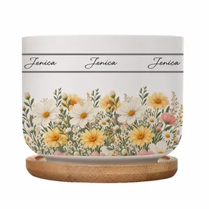 Custom Name & Birth Flower Birthday Gift For Her, Sisters, Daughter, Friends, Coworkers - Personalized Plant Pot