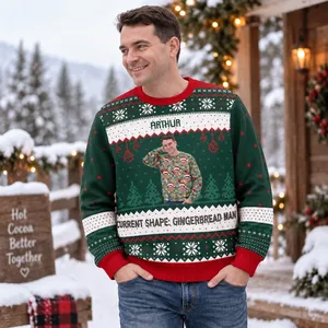 Personalized Christmas Ugly Sweatshirt With Photo And Name - Custom Ugly Sweater