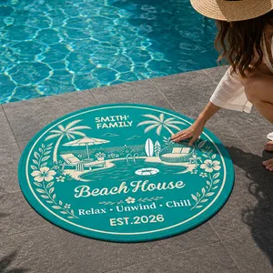 Welcome To Our Poolside Paradise - Personalized Custom Shaped Doormat