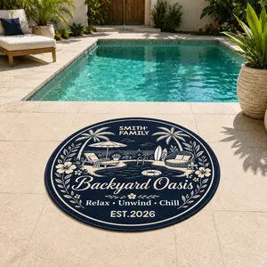 Welcome To Our Poolside Paradise - Personalized Custom Shaped Doormat