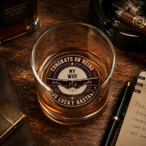 Congrats On Being My Brother You Lucky Man - Personalized Engraved Whiskey Glass