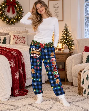 Cookie Crew Custom Gingerbread Letter With Name For Family, Kids - Personalized Sweatpants