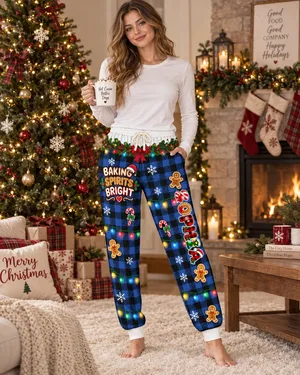 Cookie Crew Custom Gingerbread Letter With Name For Family, Kids - Personalized Sweatpants