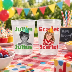 Custom Photo Birthday Vintage Portrait - Personalized Frosted Cups