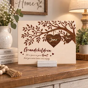 Grandchildren Fill The Space In Grandma's Heart - Personalized Acrylic Plaque